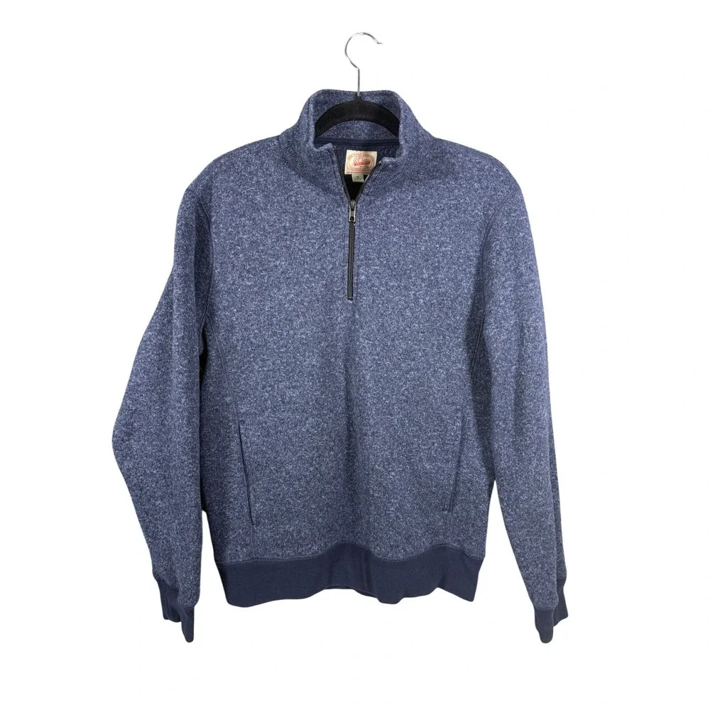 J Crew Men's Size Medium Quarter Zip Pull Over Pullover Blue